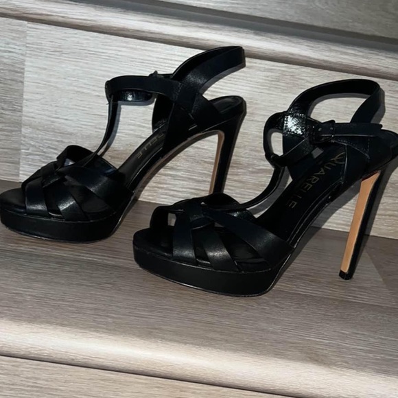 Open toe leather heels - Picture 3 of 7